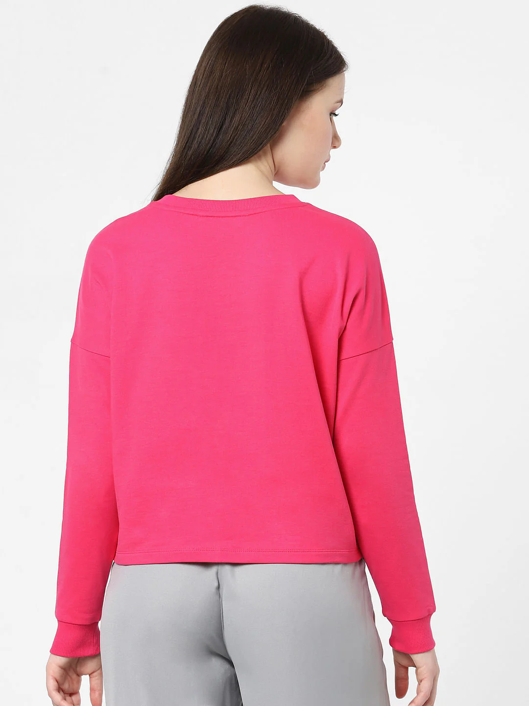 Pink Text Print Sweatshirt - Image 3
