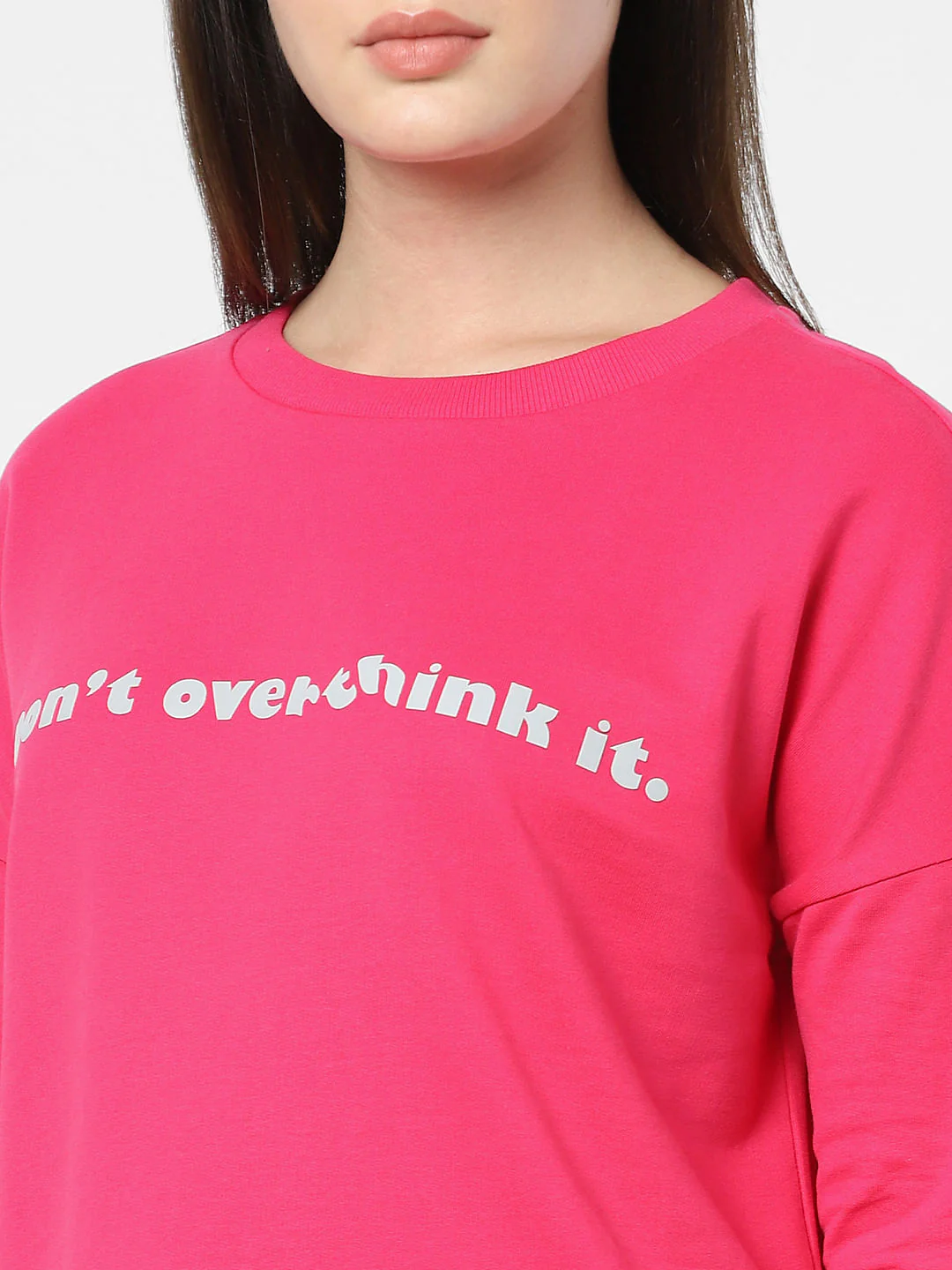 Pink Text Print Sweatshirt - Image 4