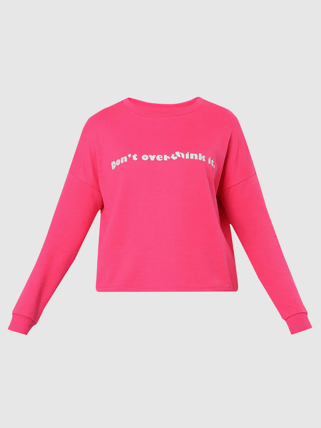 Pink Text Print Sweatshirt - Image 6