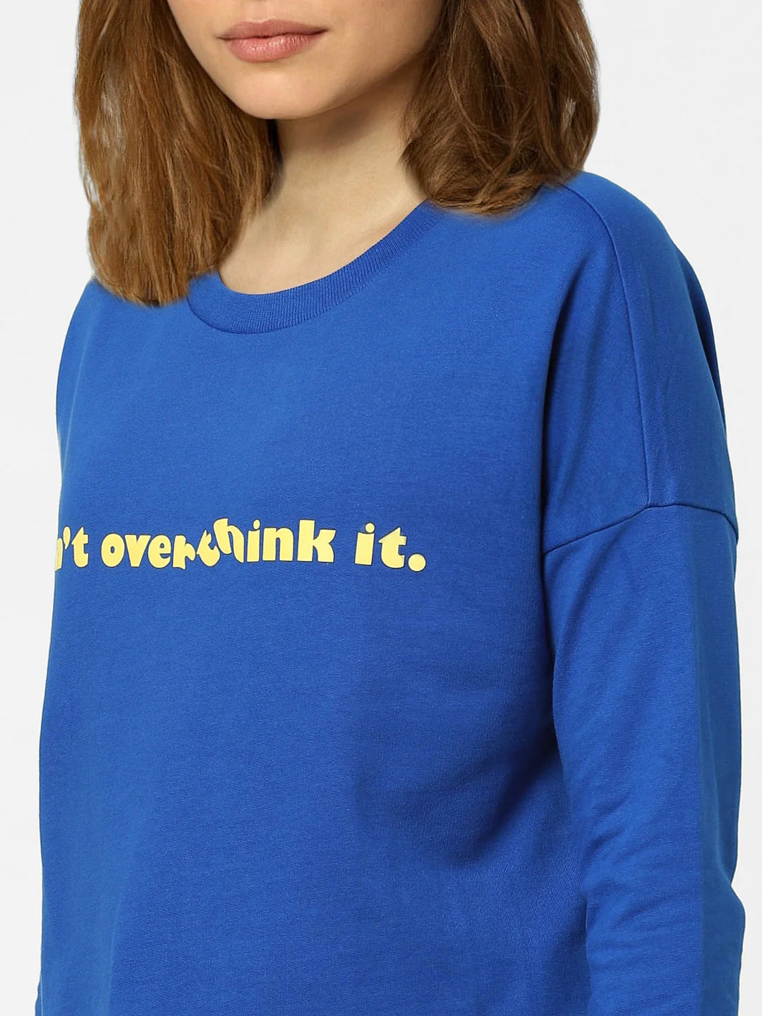 Royal Blue Text Print Sweatshirt - Image 5
