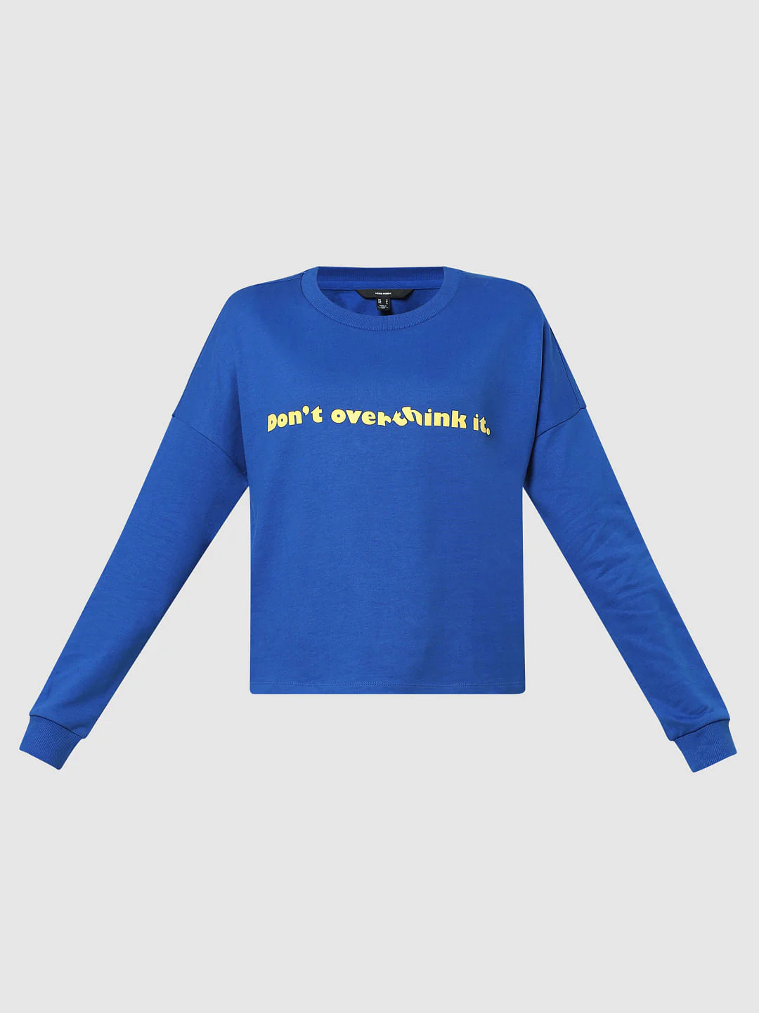 Royal Blue Text Print Sweatshirt - Image 6