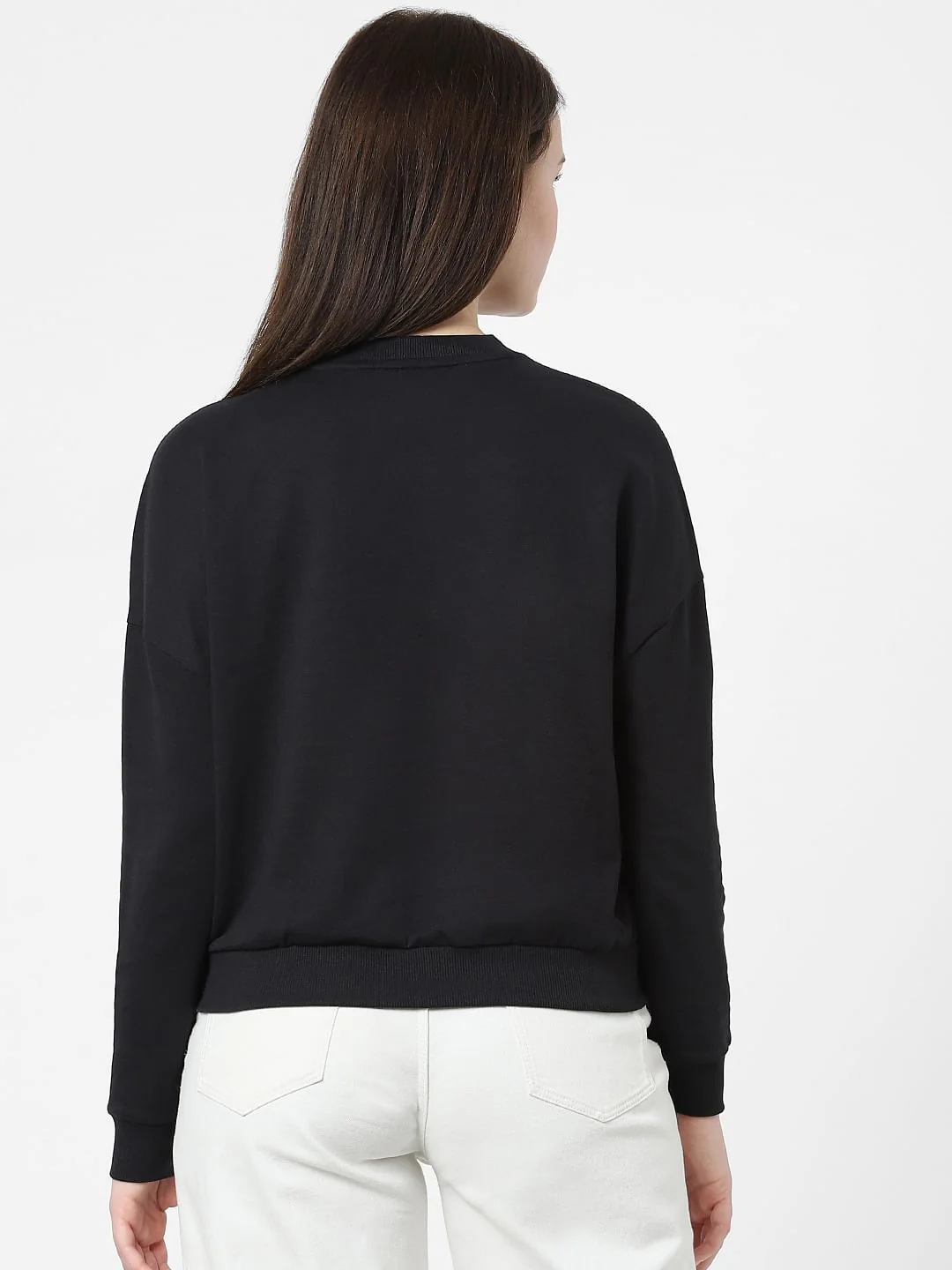 Black Slogan Print Sweatshirt - Image 3