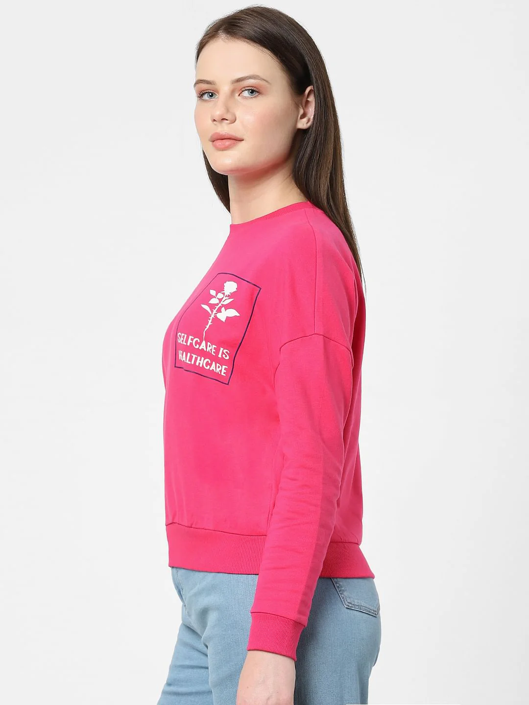 Fuchsia Graphic Print Sweatshirt - Image 2