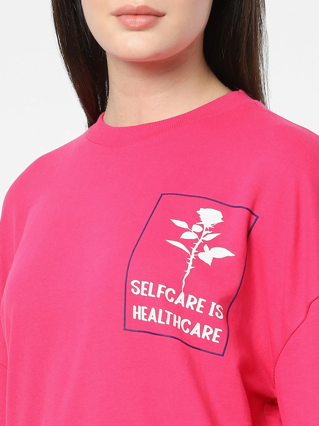 Fuchsia Graphic Print Sweatshirt - Image 4