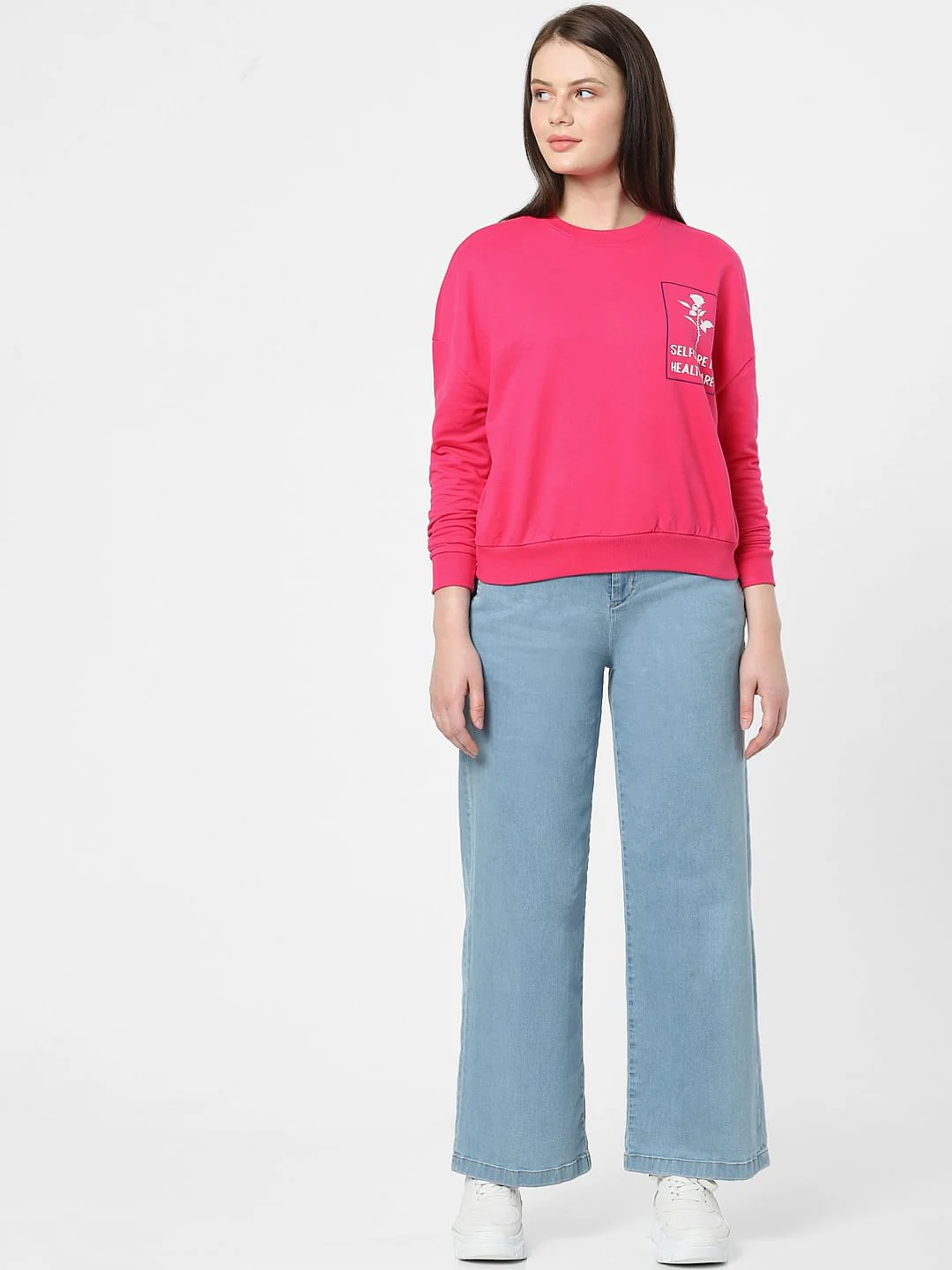 Fuchsia Graphic Print Sweatshirt - Image 5