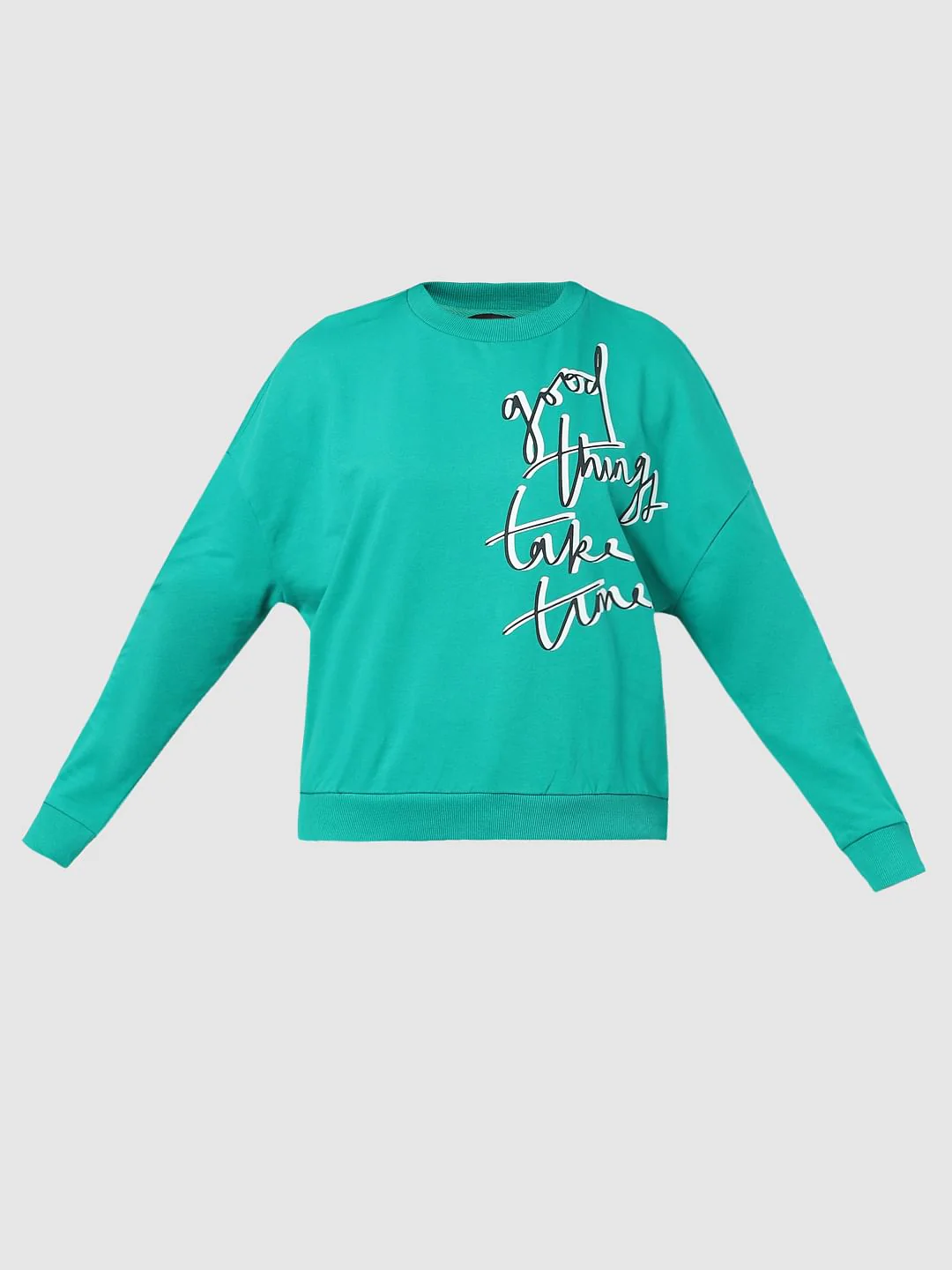 Green Typographic Print Sweatshirt - Image 6