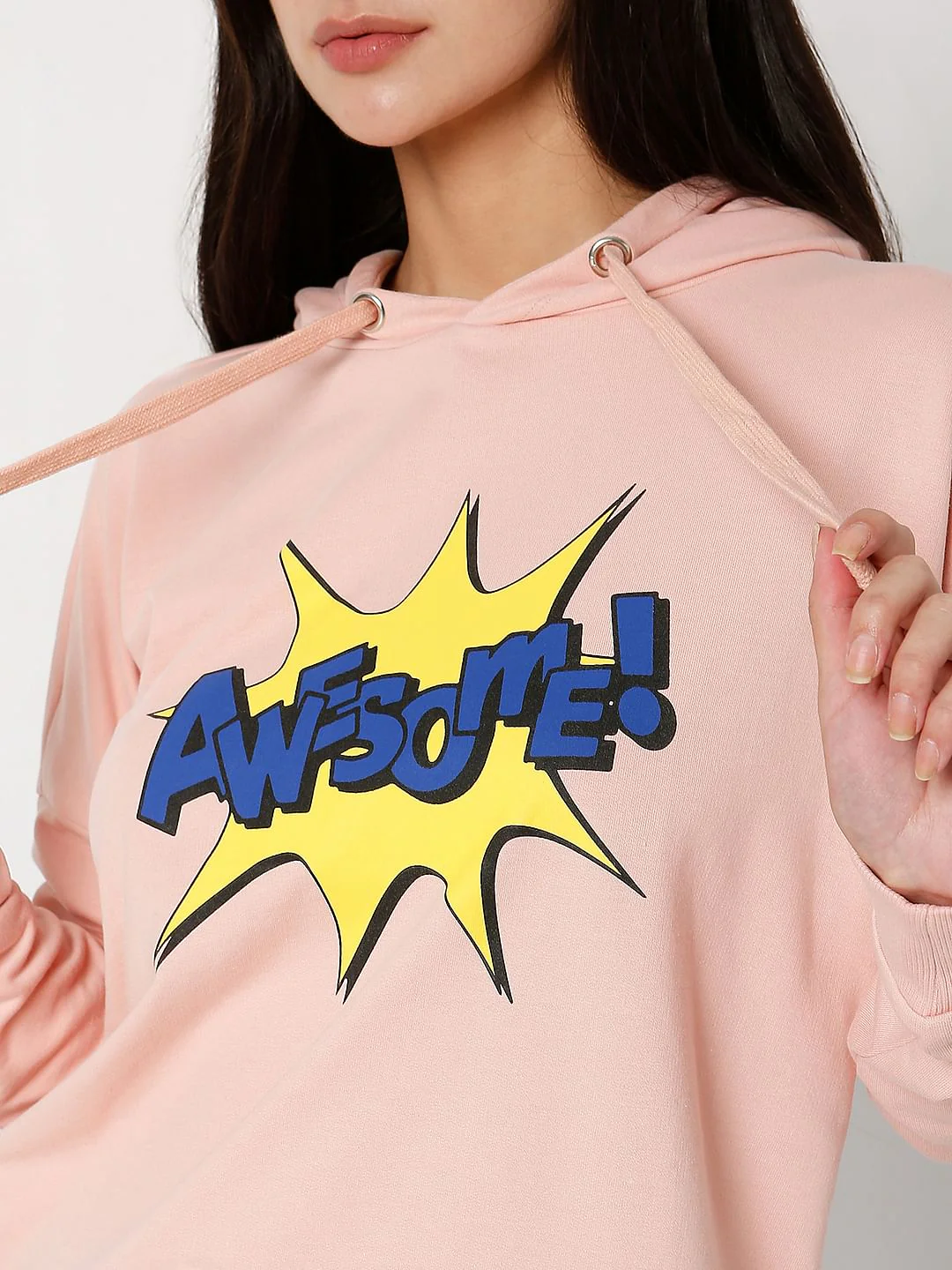 Coral Pink Typographic Print Sweatshirt - Image 5