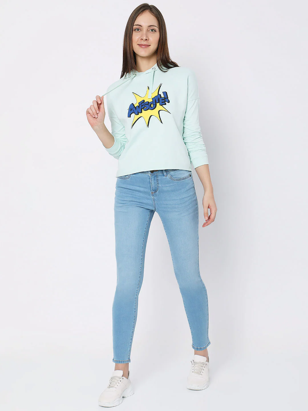 Blue Typographic Print Sweatshirt - Image 4
