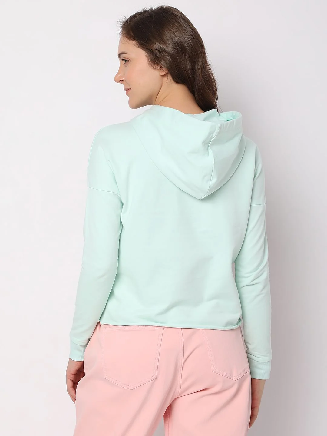 Mint Green Text Embossed Sweatshirt - Image 4