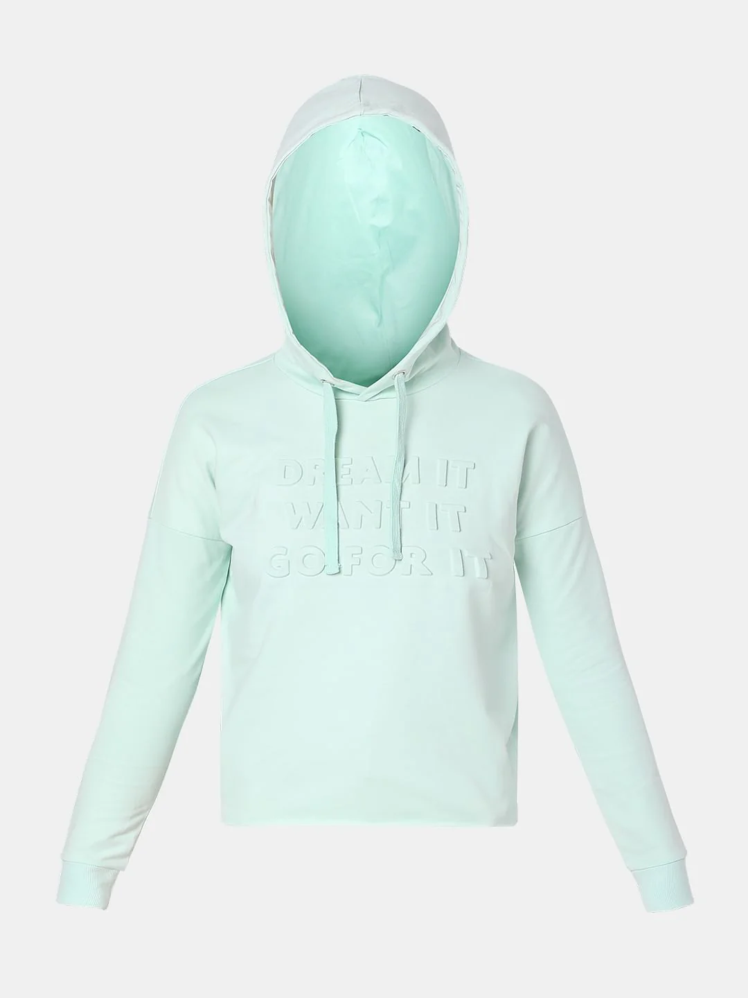 Mint Green Text Embossed Sweatshirt - Image 7