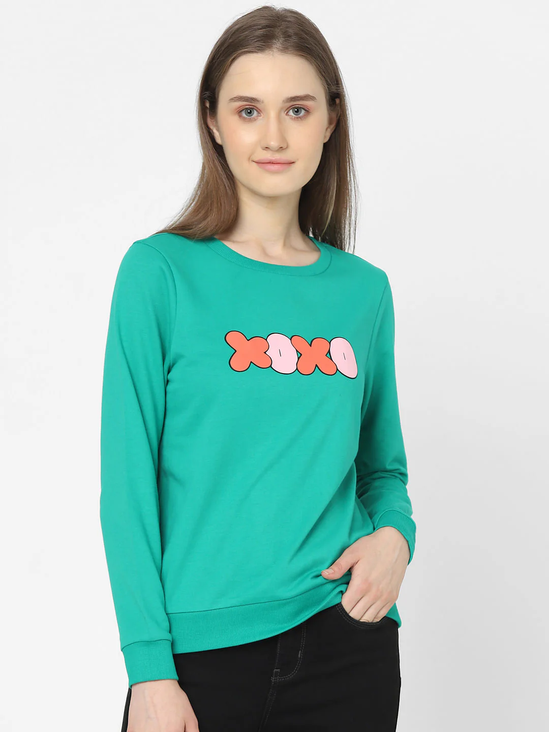 Green Printed Sweatshirt
