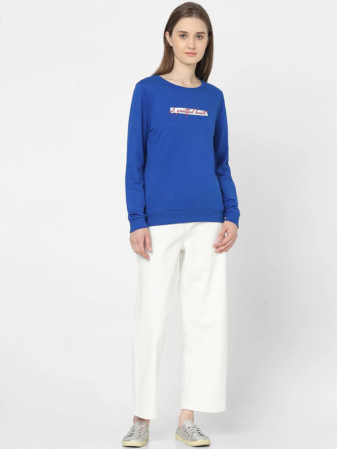 Blue Typographic Print Sweatshirt - Image 4