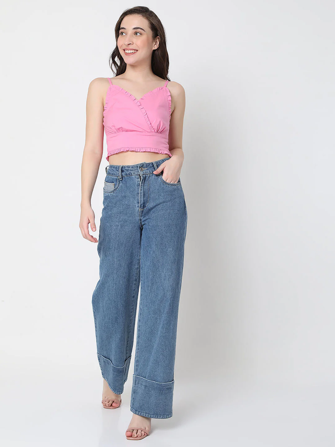 Pink Strappy Crop Top - Image 5