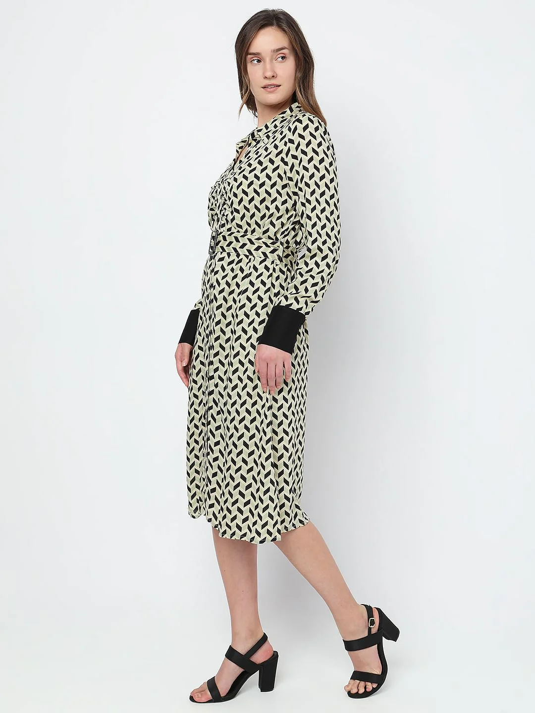 Off-White Printed Shirt Dress - Image 3