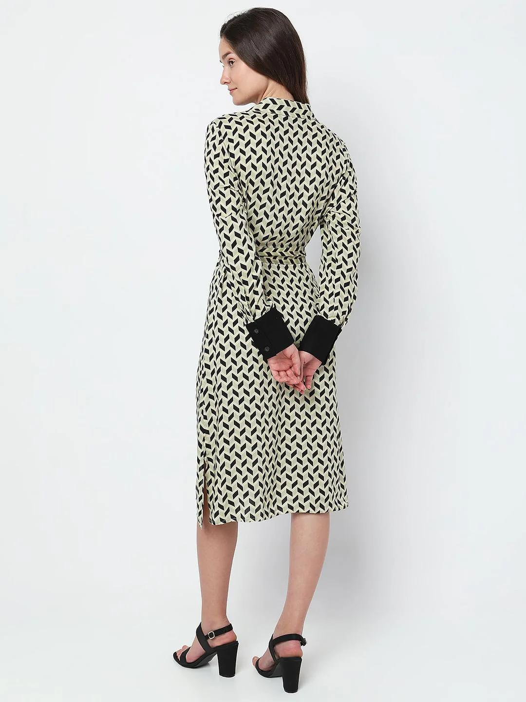 Off-White Printed Shirt Dress - Image 4