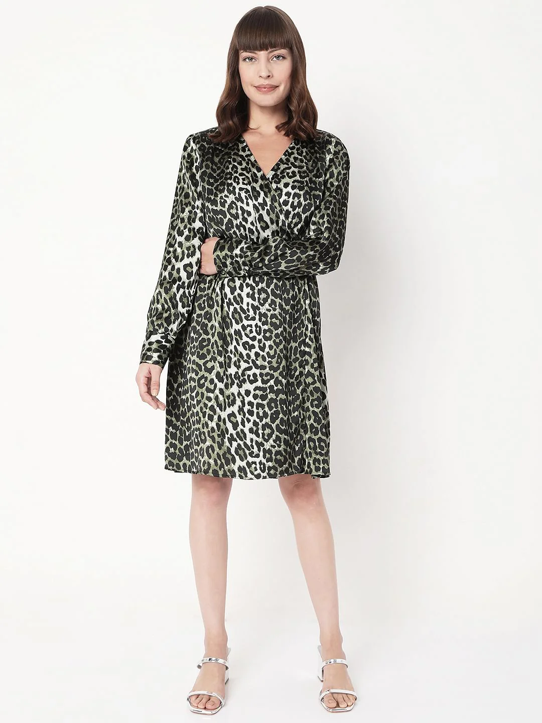 Green Animal Print Dress - Image 2