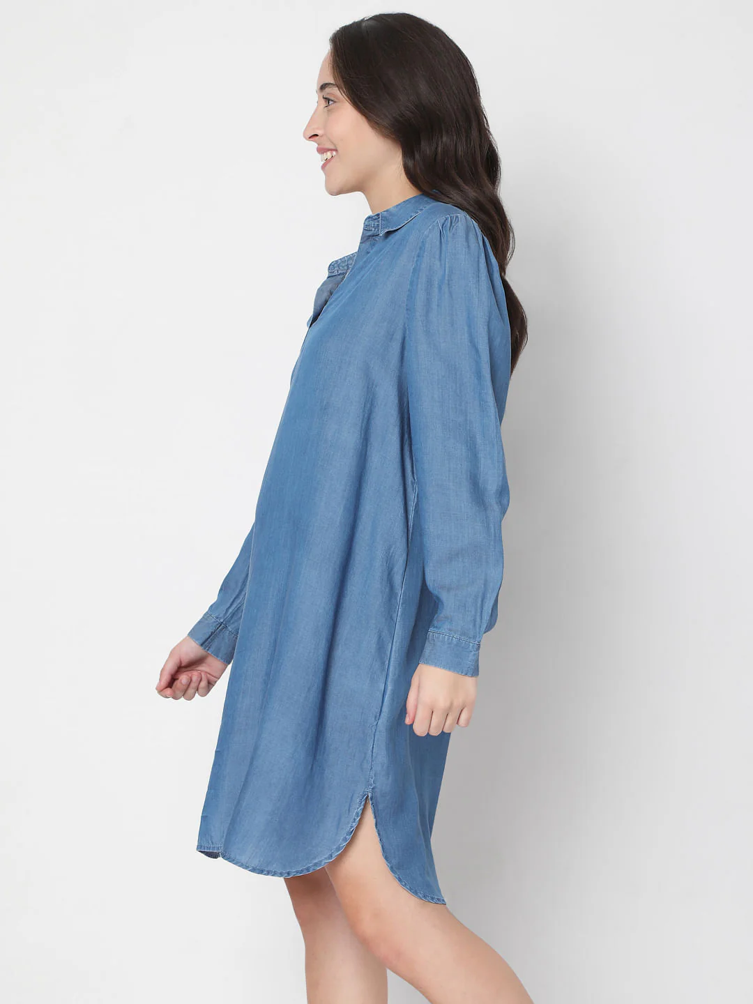 Blue Denim Shirt Dress - Image 3