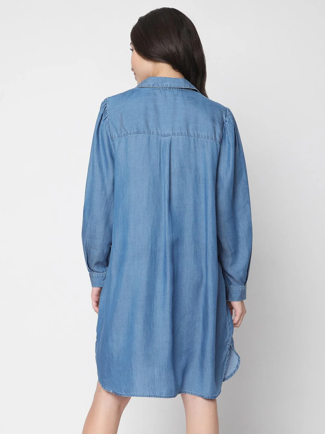 Blue Denim Shirt Dress - Image 4
