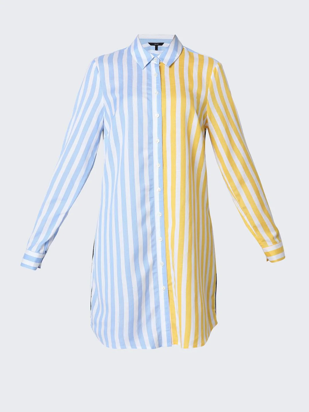 Blue & Yellow Striped Shirt Dress - Image 7