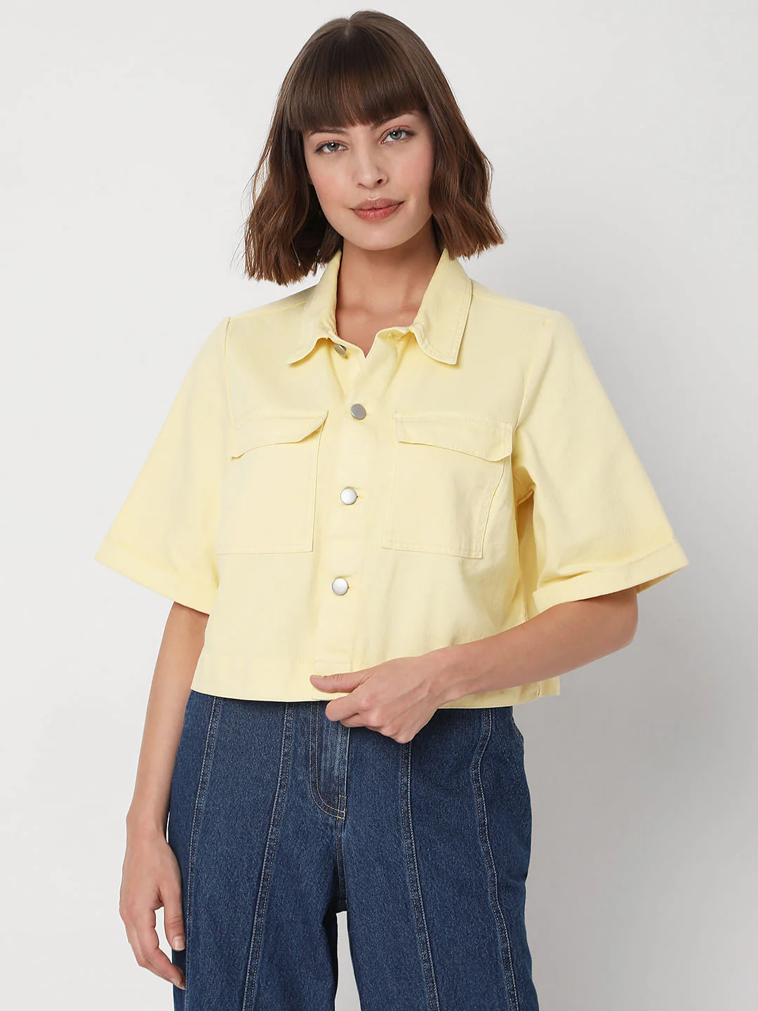 Yellow Cropped Shirt - Image 2