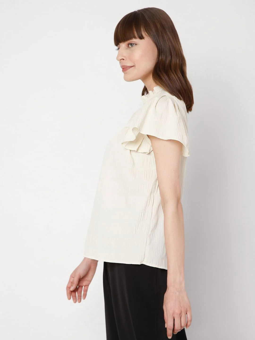 Beige Ruffle Sleeves Top - Image 3