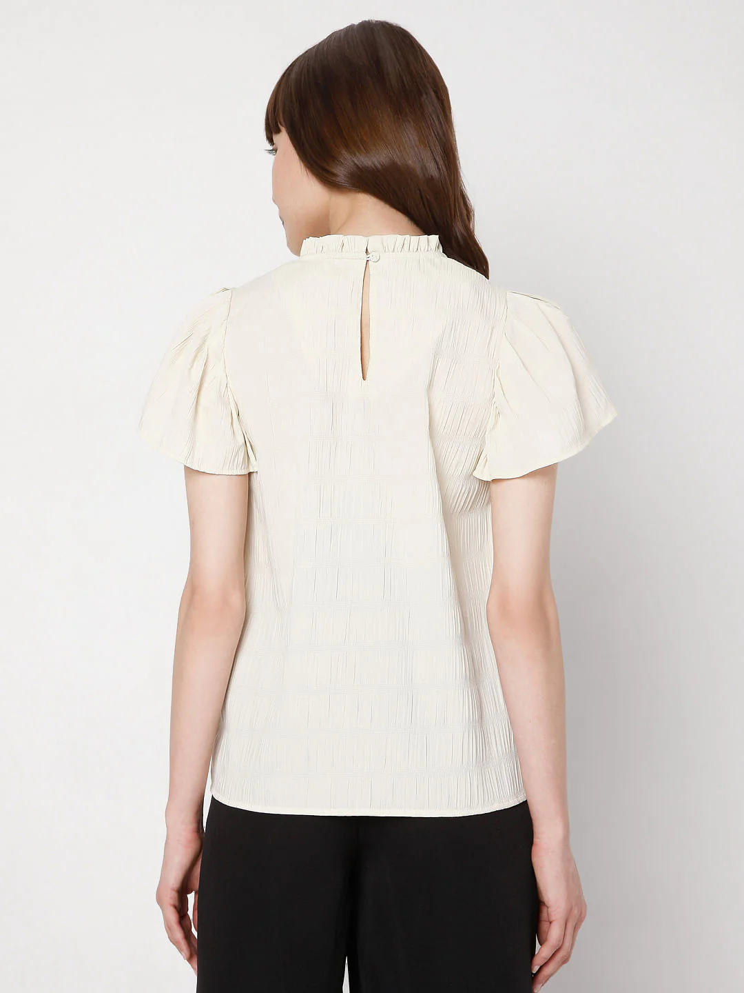 Beige Ruffle Sleeves Top - Image 4