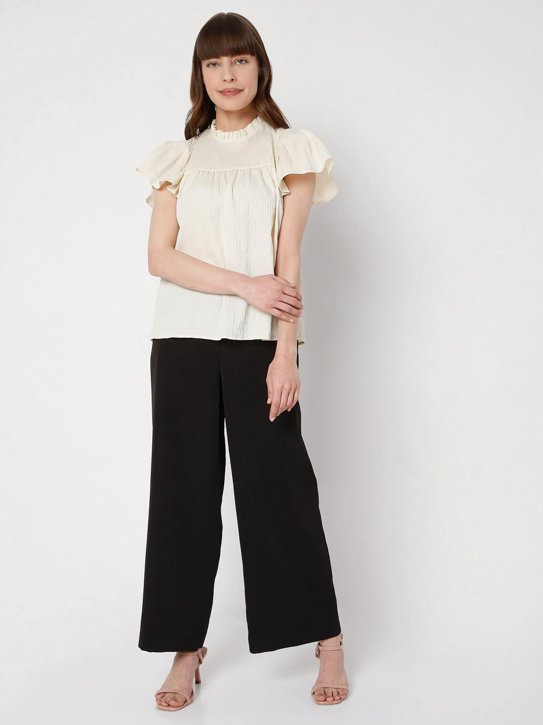 Beige Ruffle Sleeves Top - Image 5