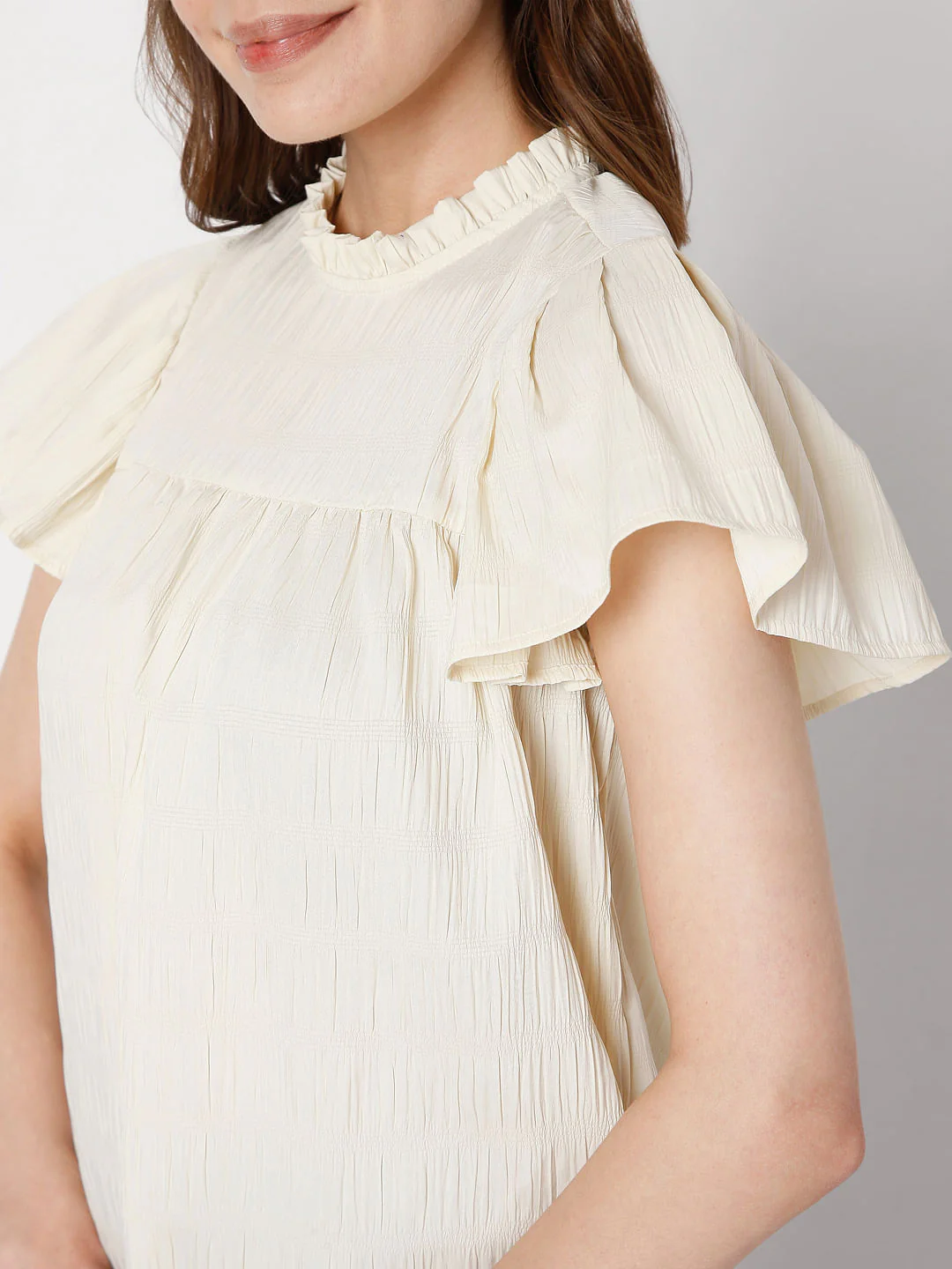 Beige Ruffle Sleeves Top - Image 6