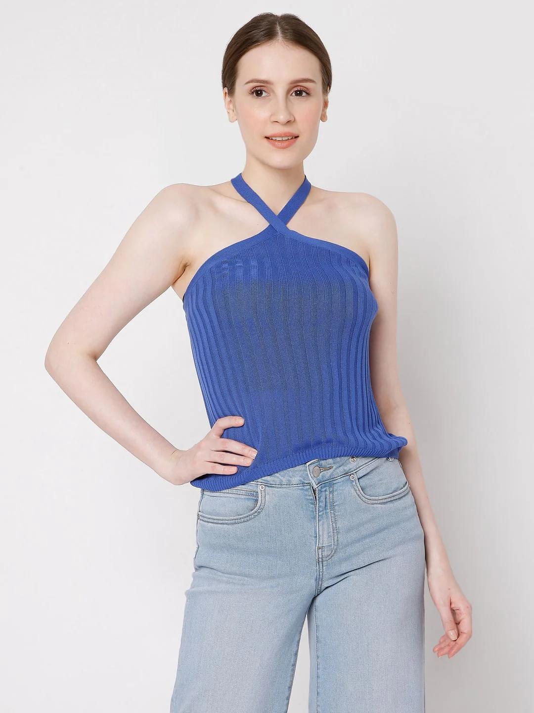 Blue Halter Neck Top - Image 2