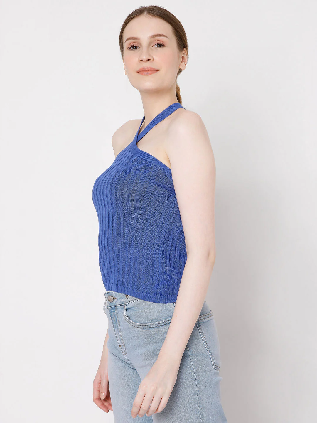 Blue Halter Neck Top - Image 3