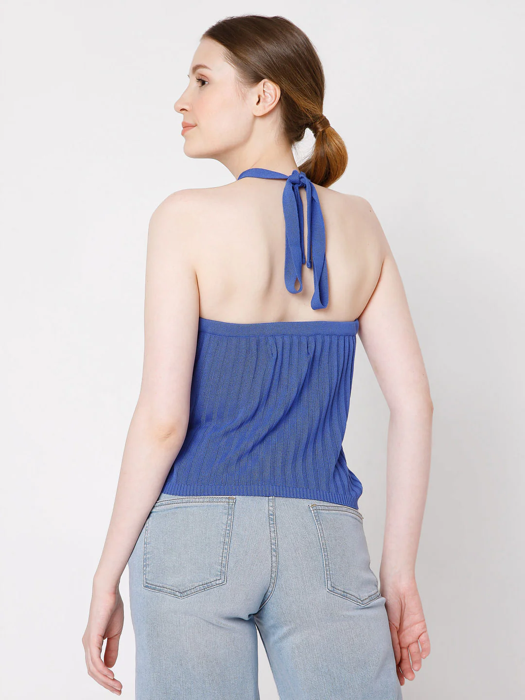 Blue Halter Neck Top - Image 4