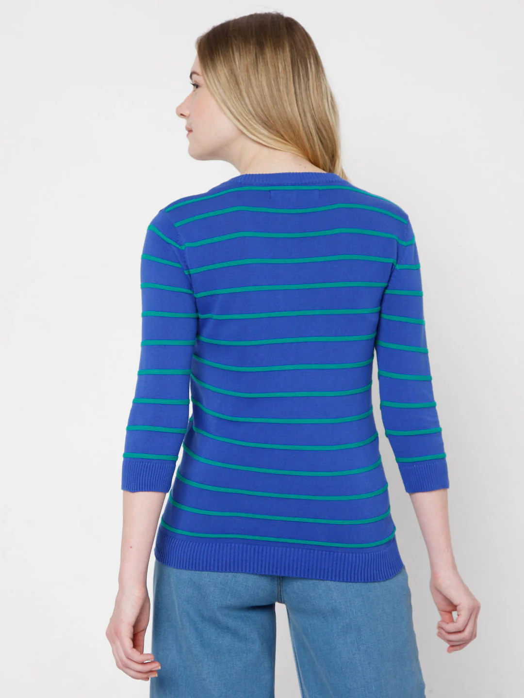 Blue Striped Knit Top - Image 4