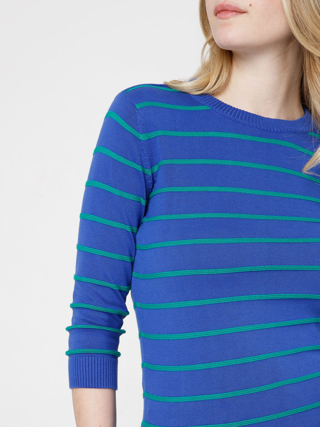Blue Striped Knit Top - Image 6