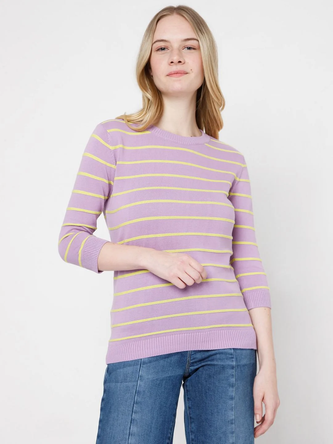 Lilac Purple Striped Pullover - Image 2
