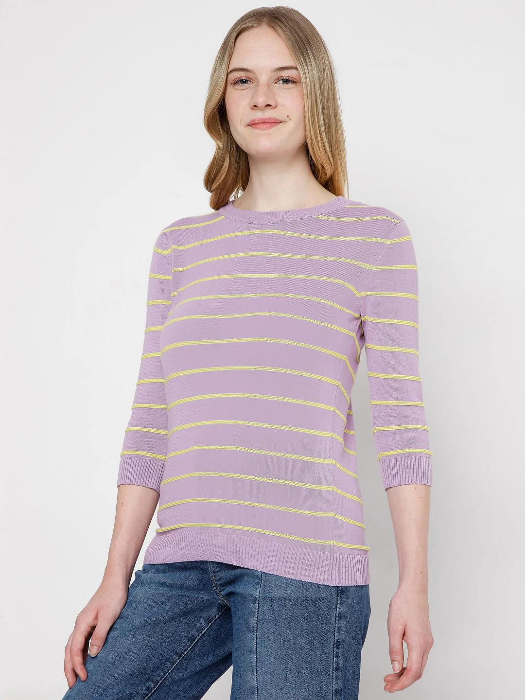 Lilac Purple Striped Pullover - Image 3