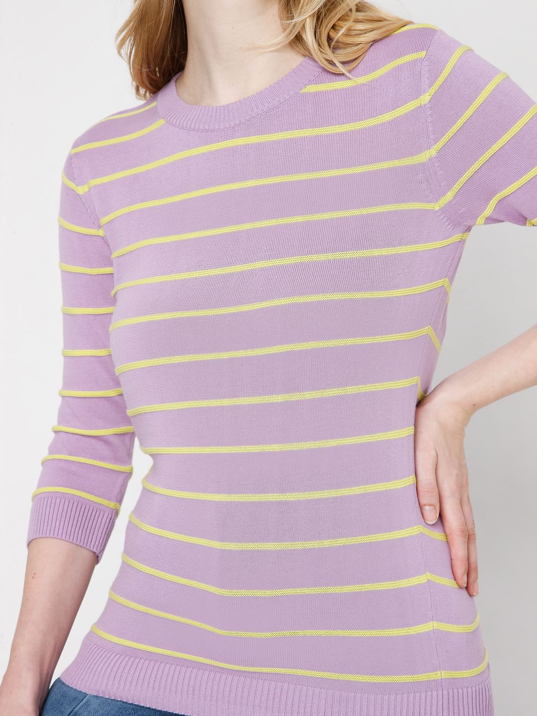 Lilac Purple Striped Pullover - Image 6