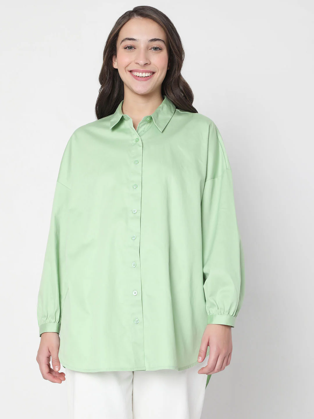 Green High Low Shirt - Image 2