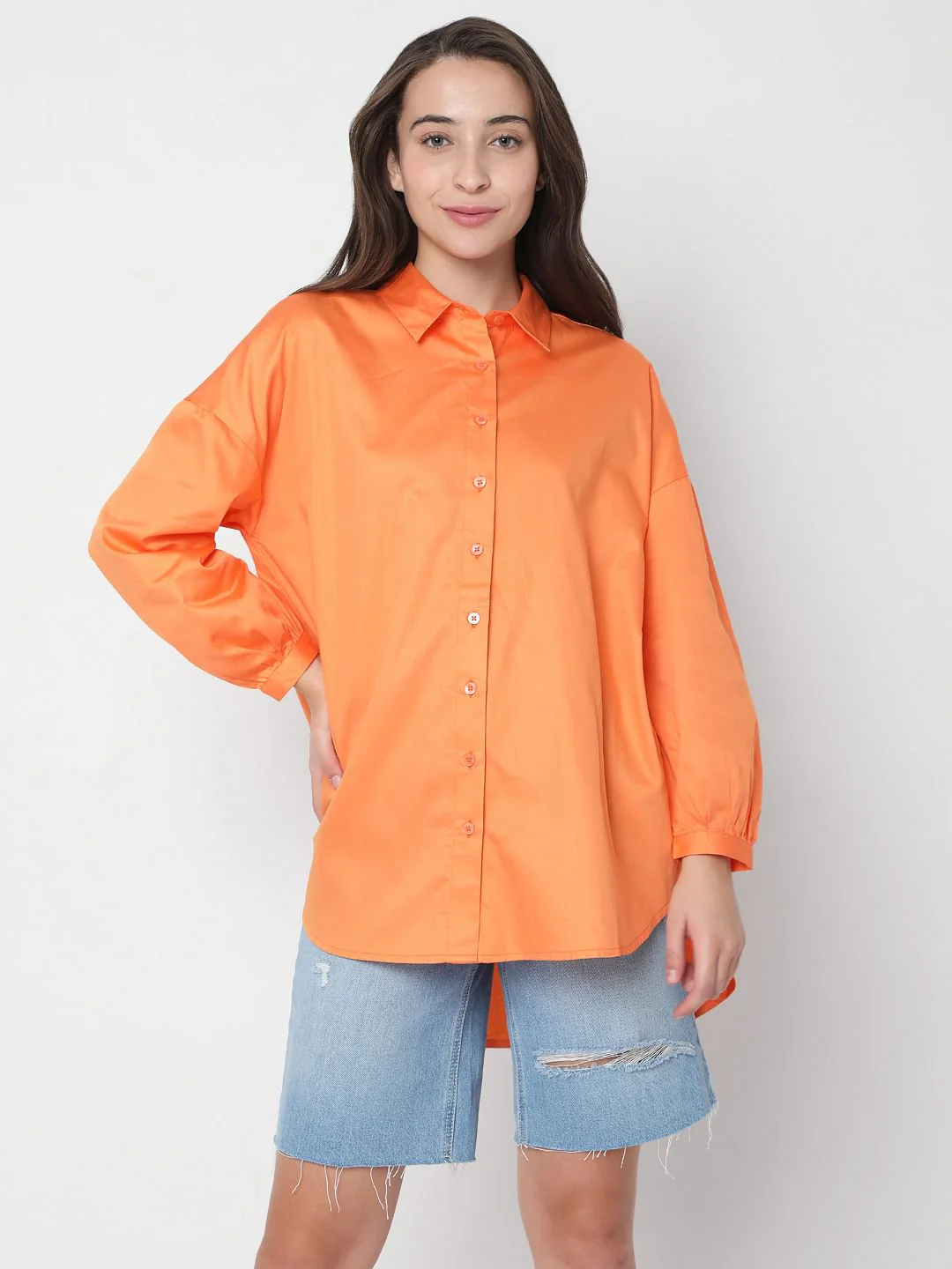 Orange High Low Shirt - Image 2