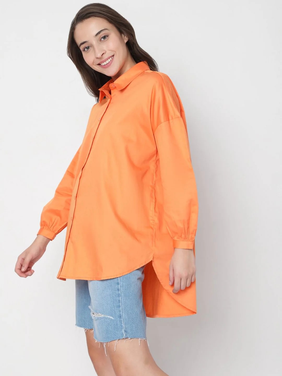 Orange High Low Shirt - Image 3