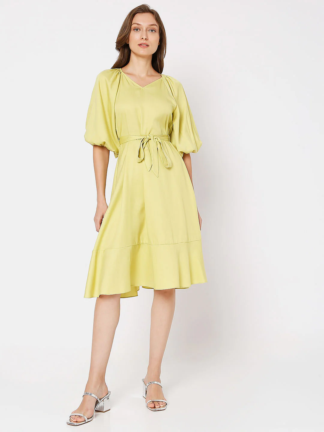 Green Tiered Midi Dress - Image 5
