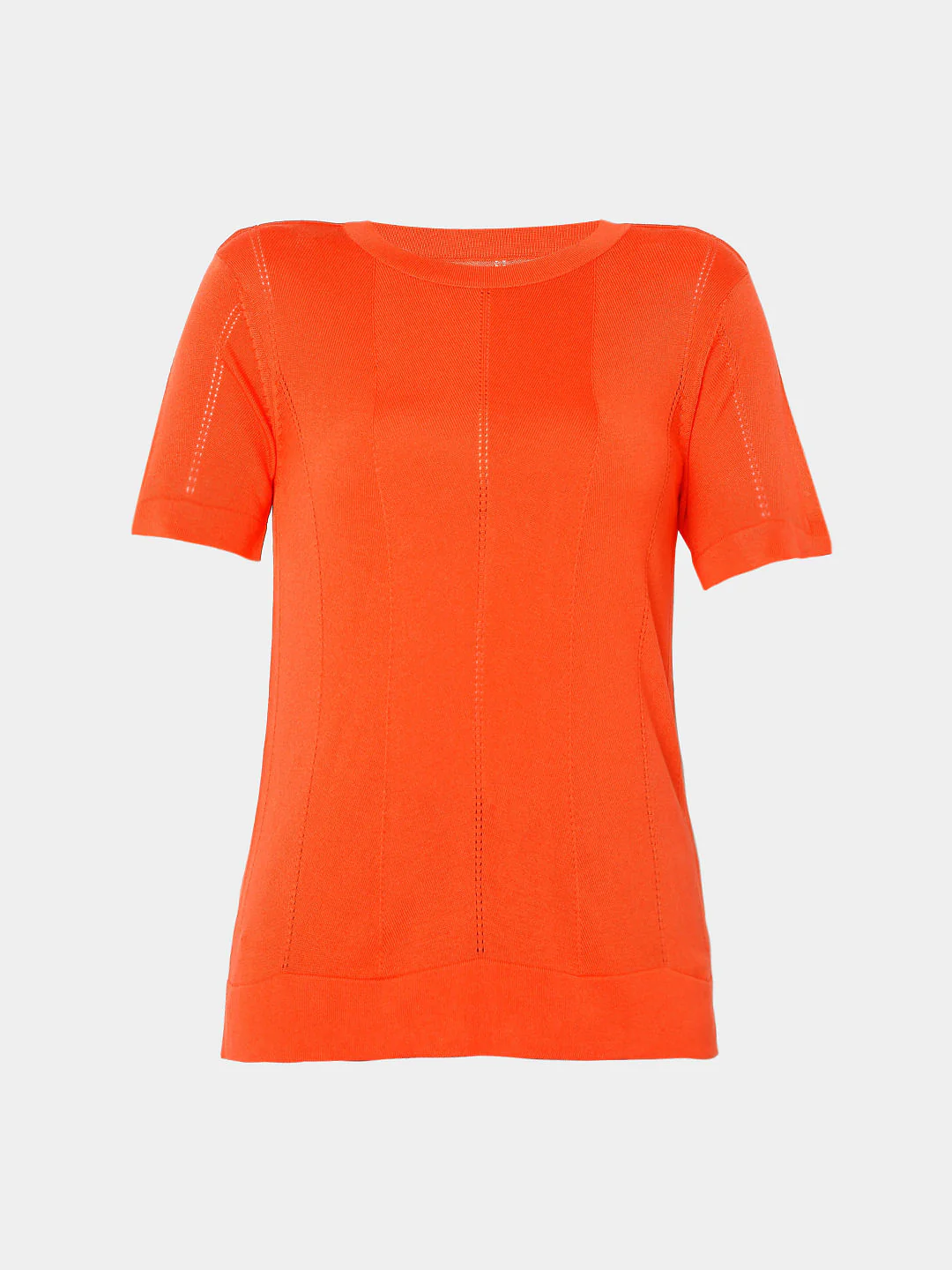 Orange Textured Knit Top - Image 7