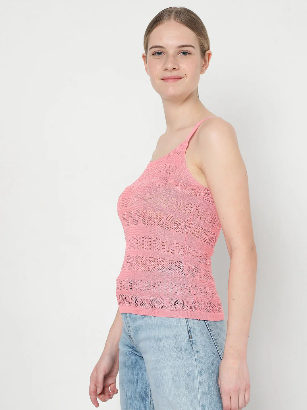 Pink Crochet Knit Top - Image 3