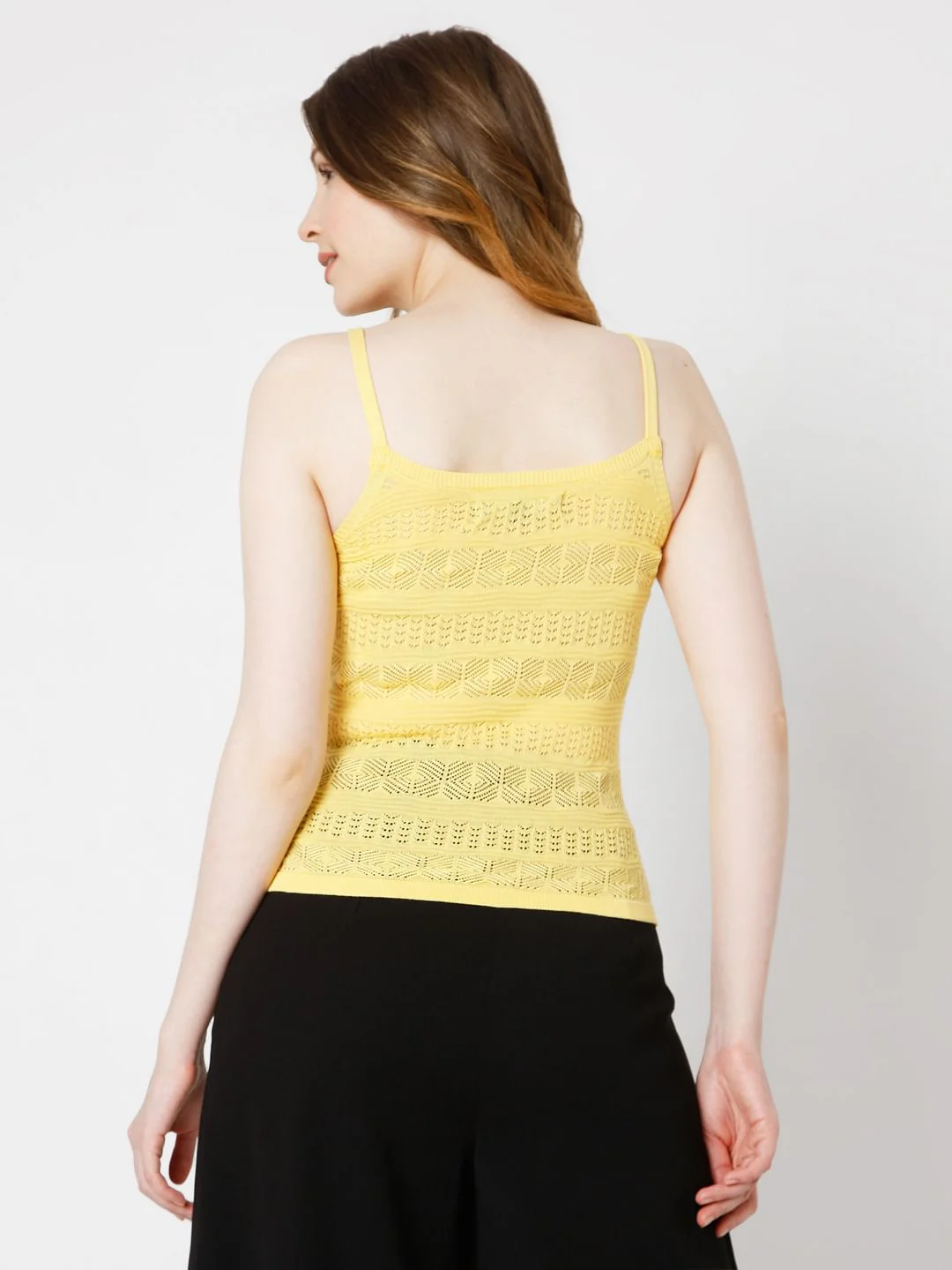 Yellow Crochet Knit Top - Image 4