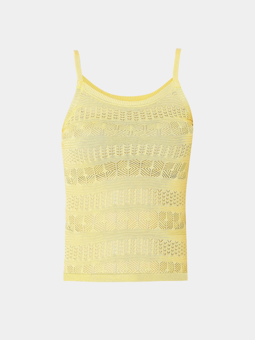 Yellow Crochet Knit Top - Image 7