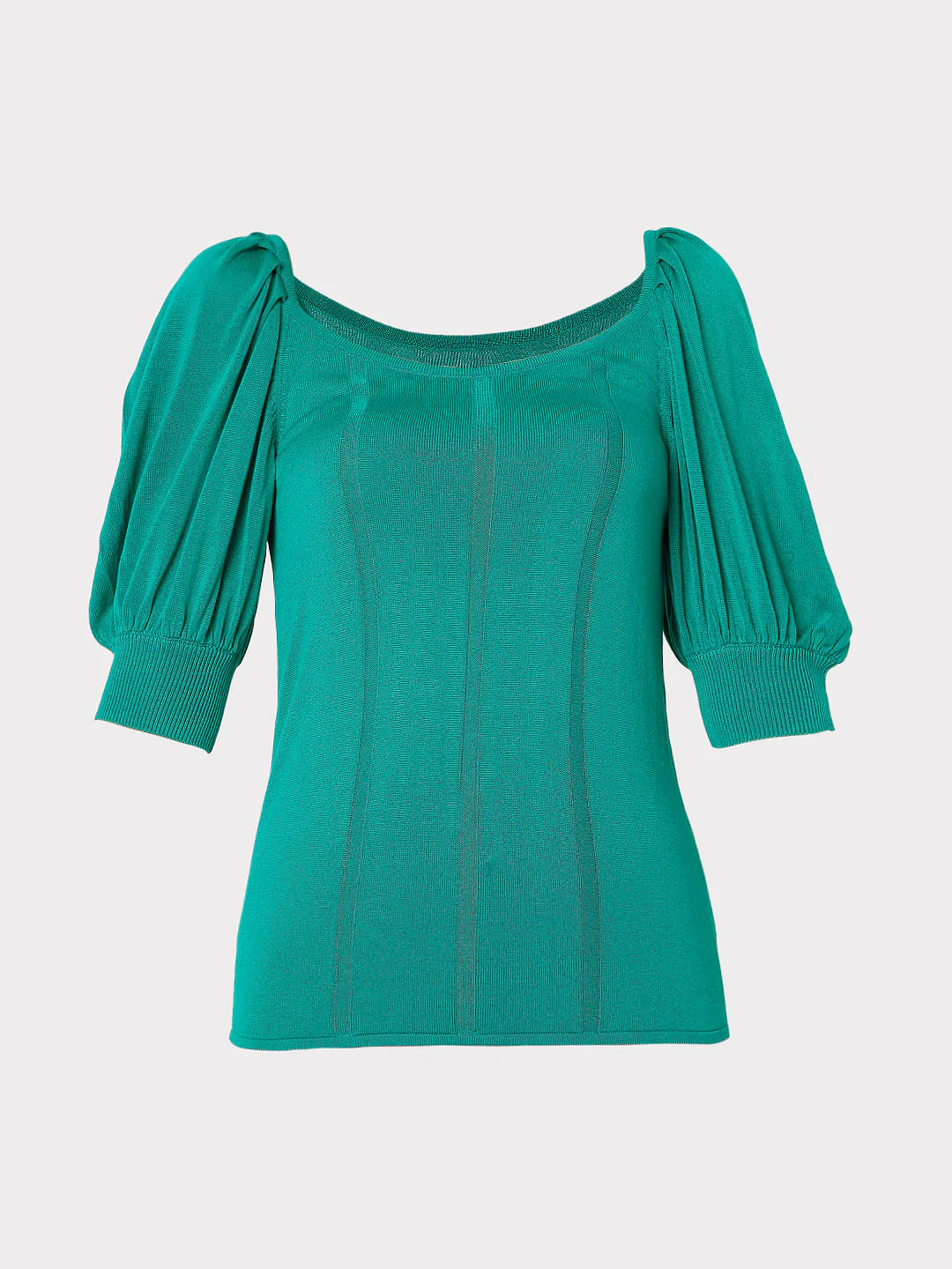 Green Puff Sleeves Knit Top - Image 7