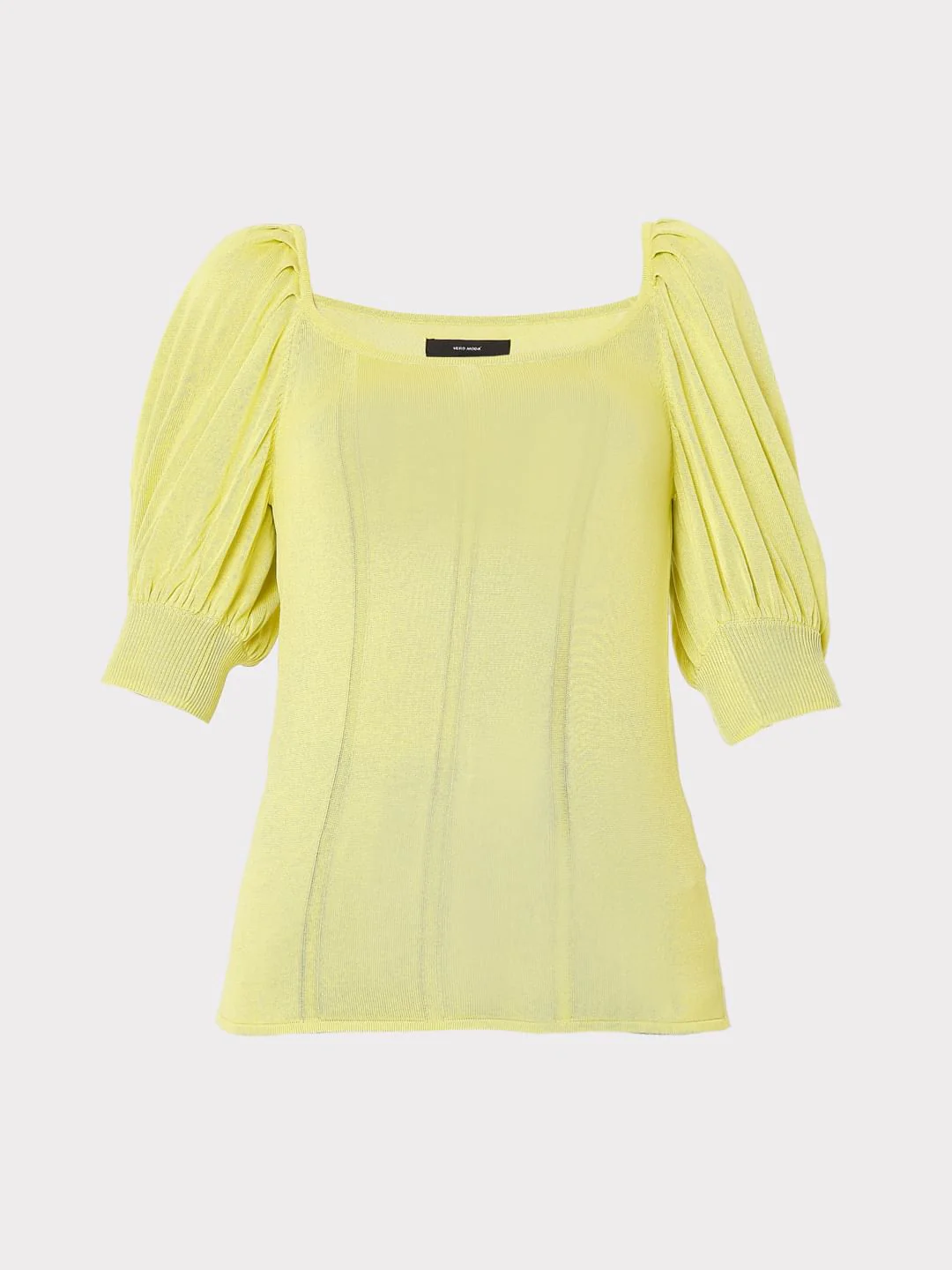 Yellow Puff Sleeves Knit Top - Image 7
