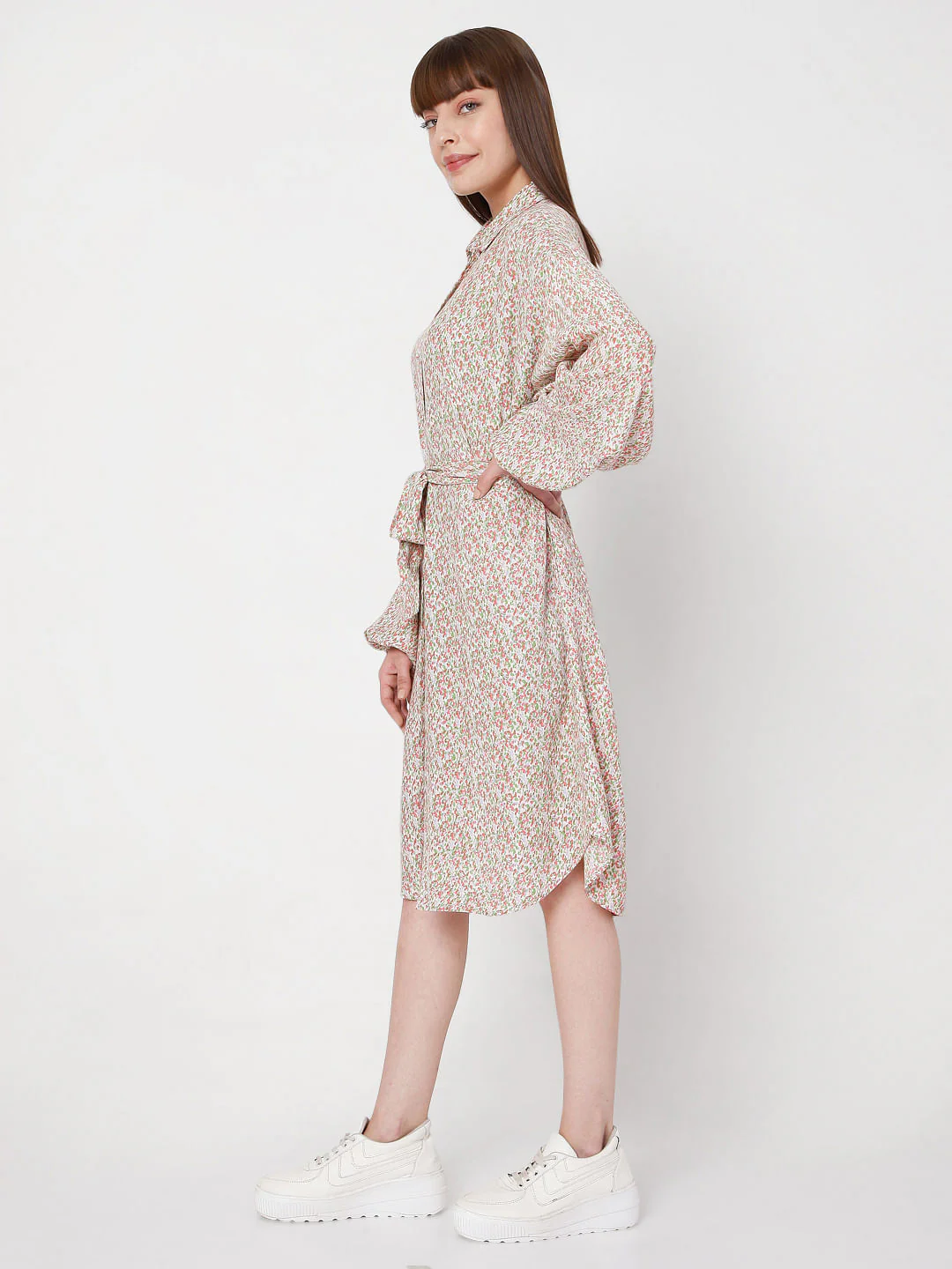 Pink Floral Print Dress - Image 3