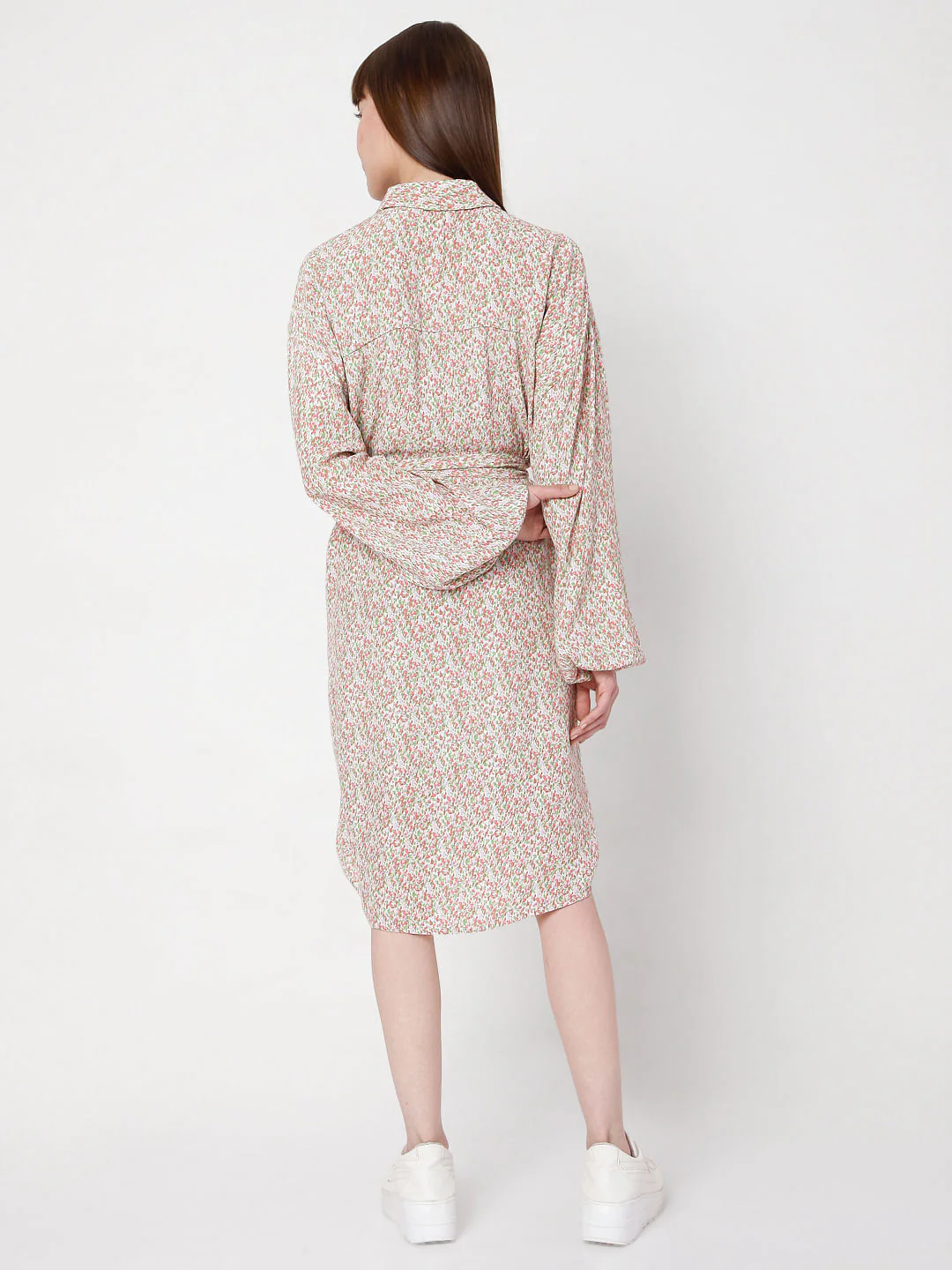 Pink Floral Print Dress - Image 4