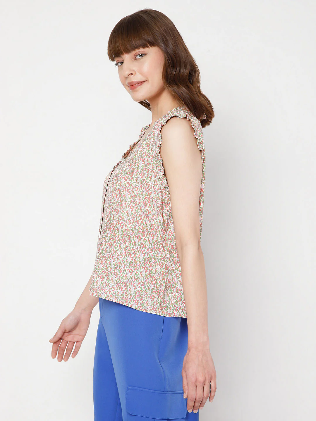 Pink Ditsy Print Top - Image 3