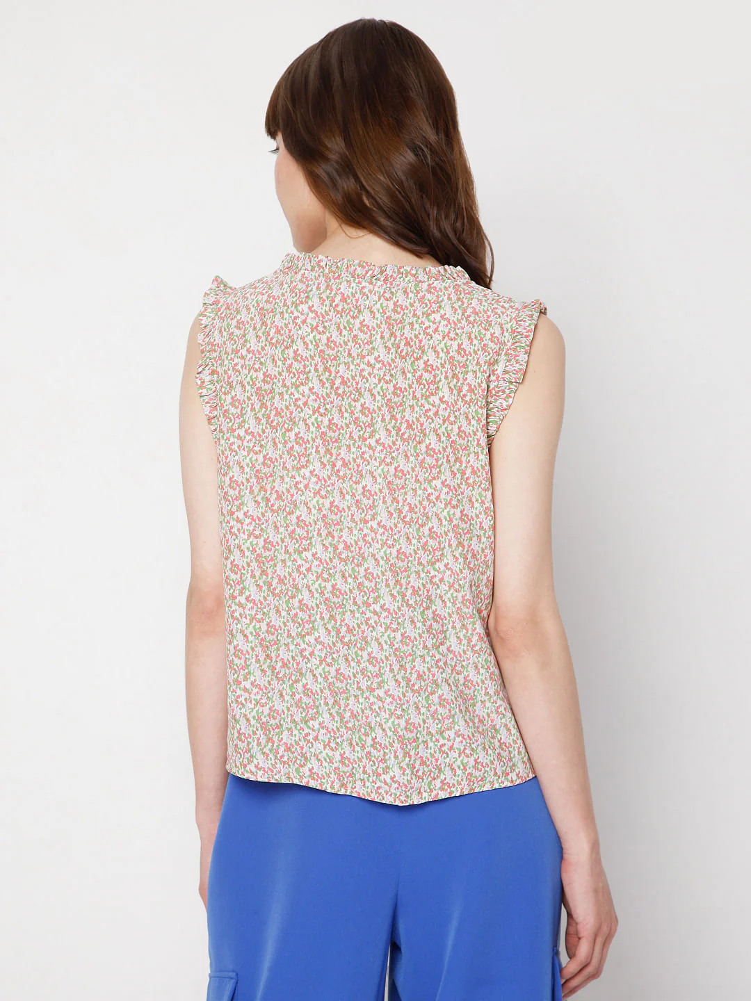 Pink Ditsy Print Top - Image 4